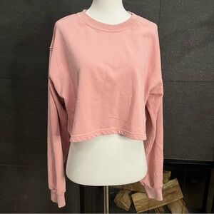 Cotton Candy LA Pink Boxy Cropped Sweatshirt Size Medium